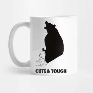 Cute teddybear with roaring bear shadow Mug